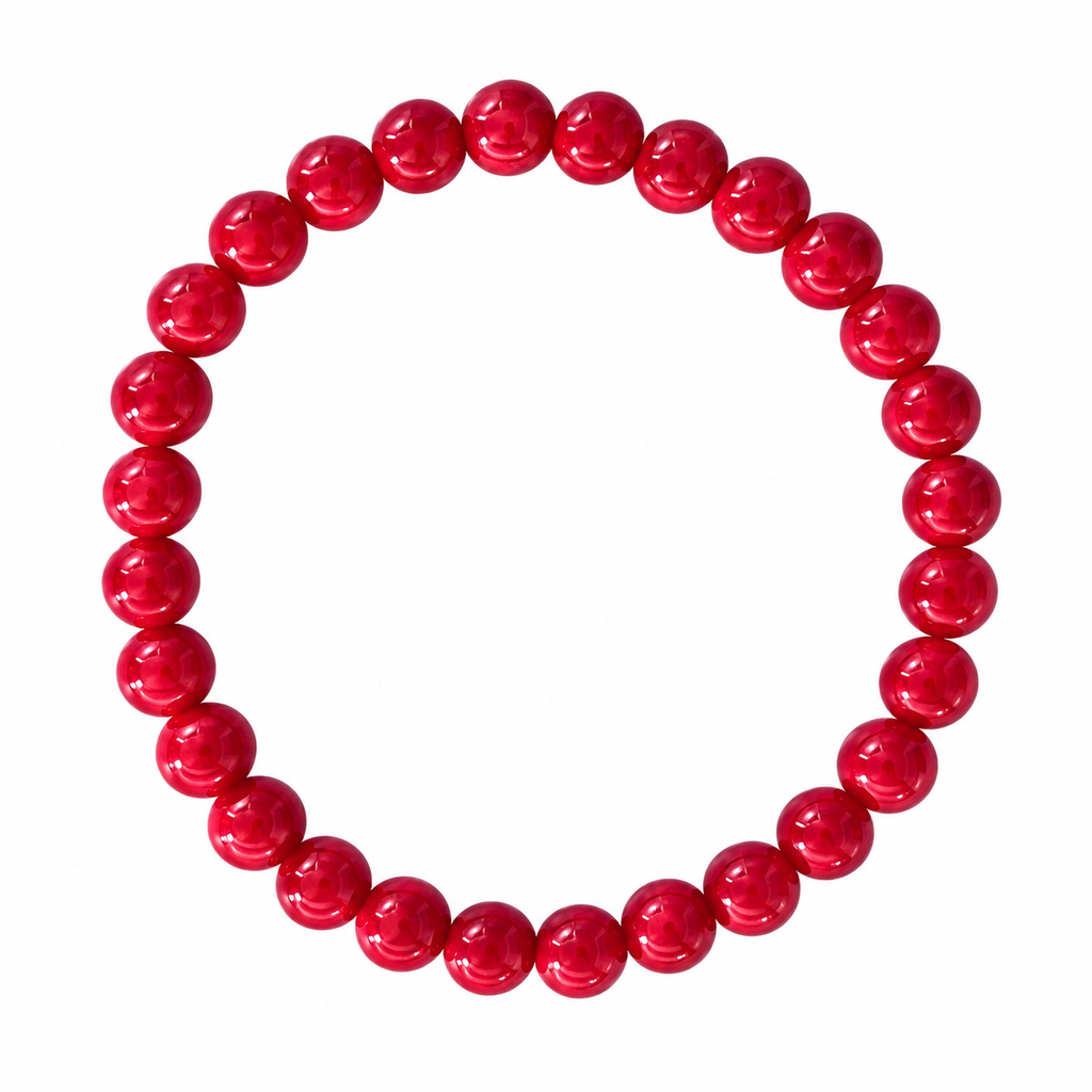 Rød mashan jade armbånd petite