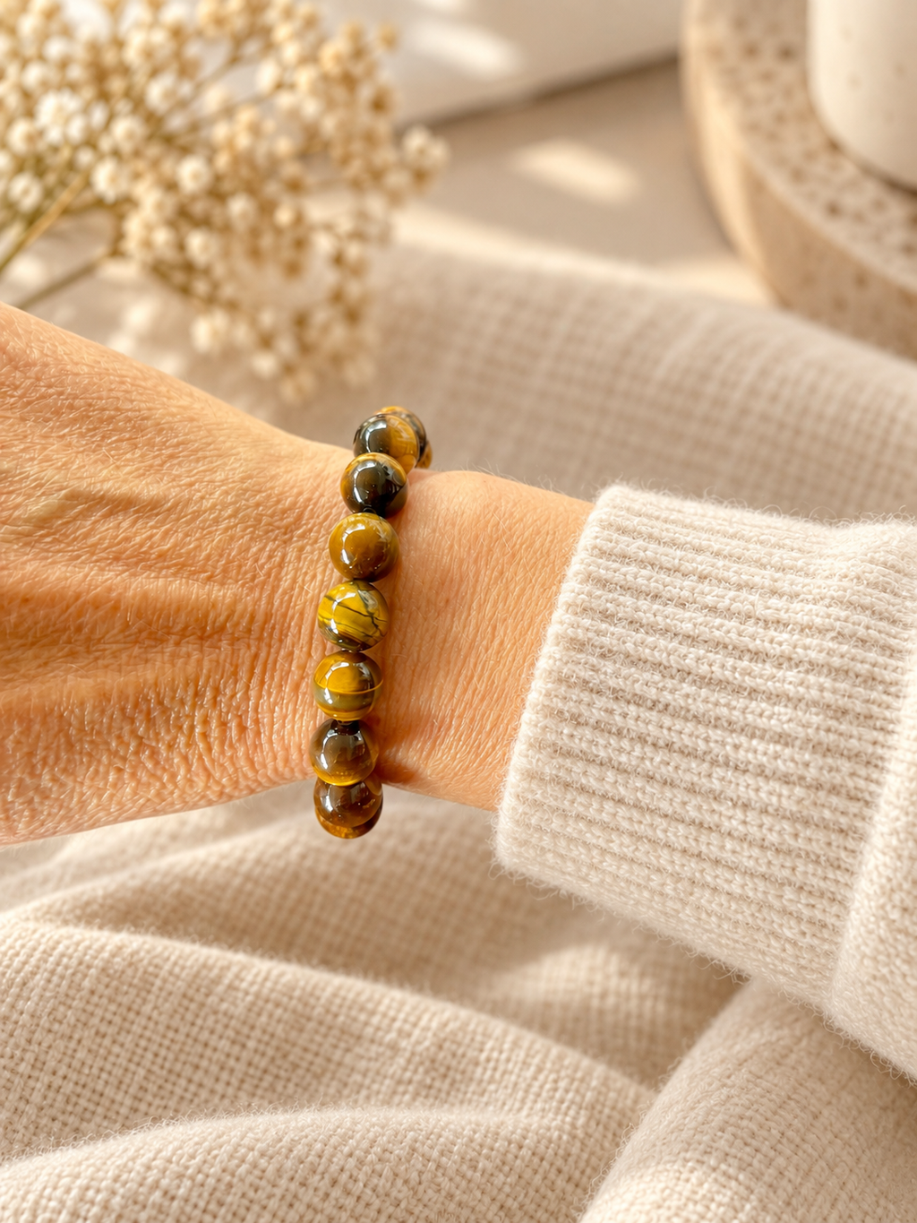 Tigerøje armbånd Chunky