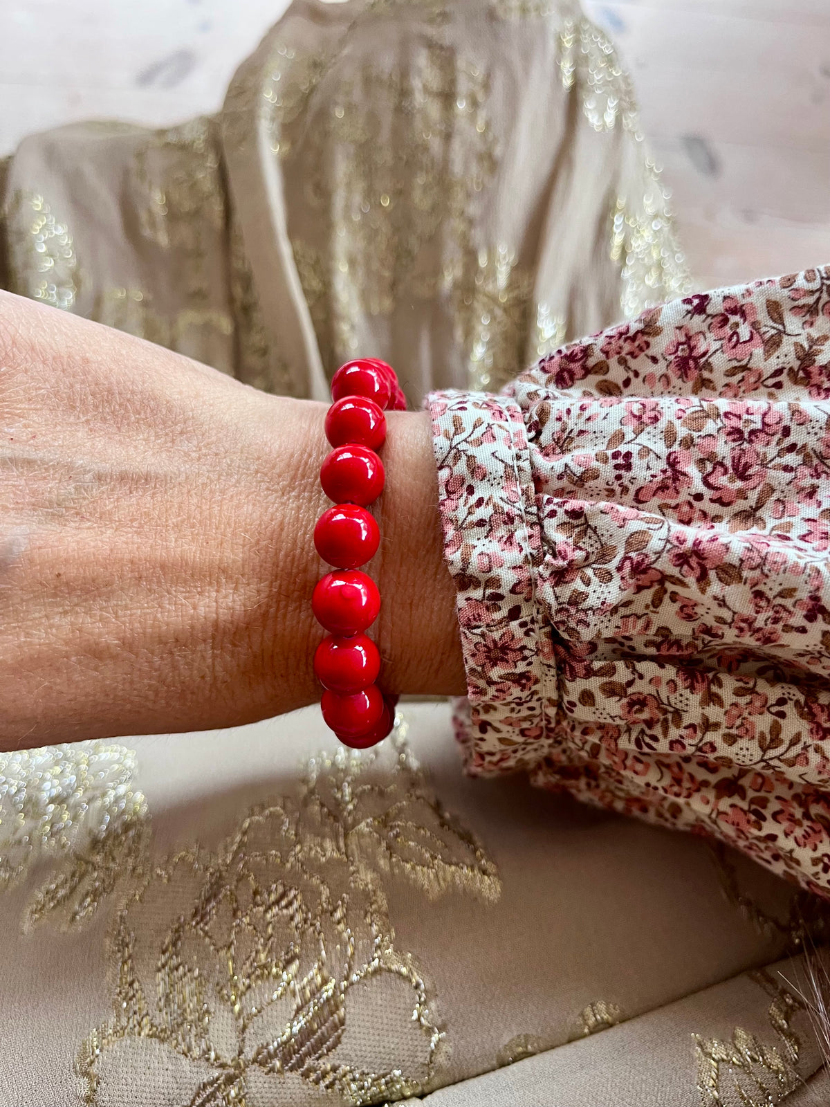 Rød mashan jade armbånd Chunky